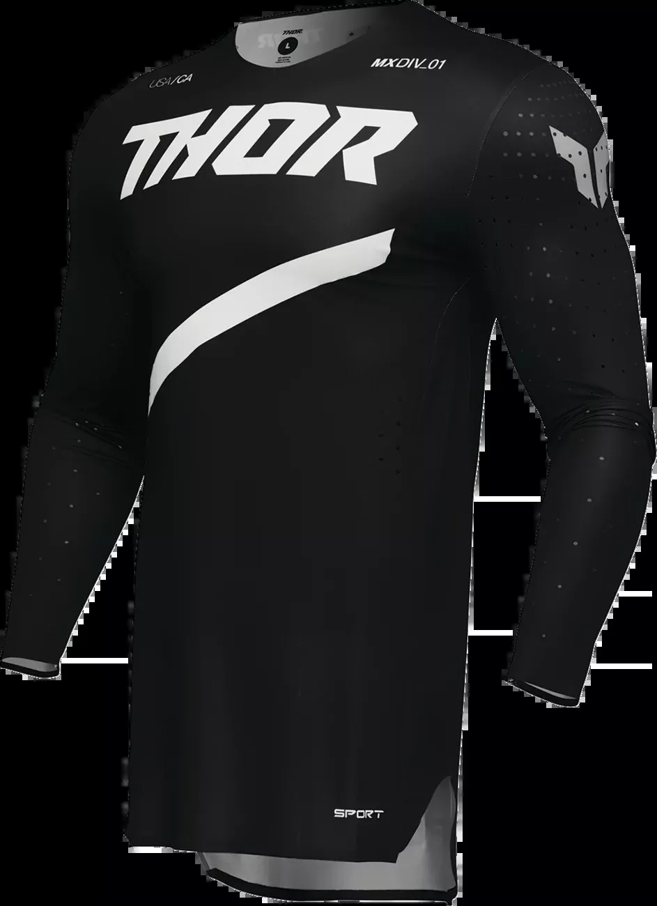 THOR Sportmode Brave Jersey - Black XL - Motocross MX Riding Gear