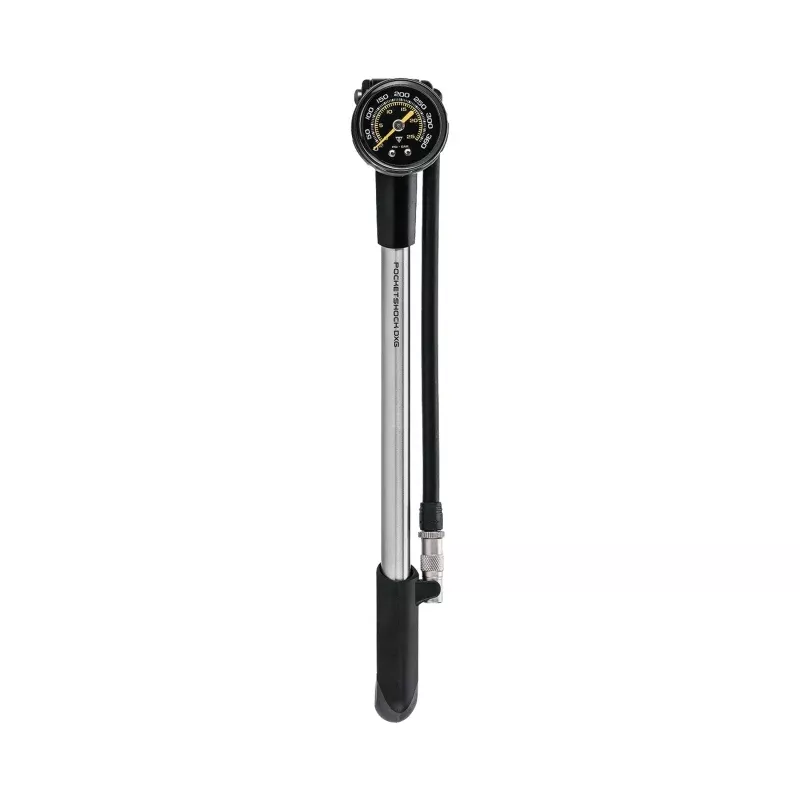 Topeak Pocket Shock DXG XL Shock Pump Analog SV 360psi 12` Aluminum Silver