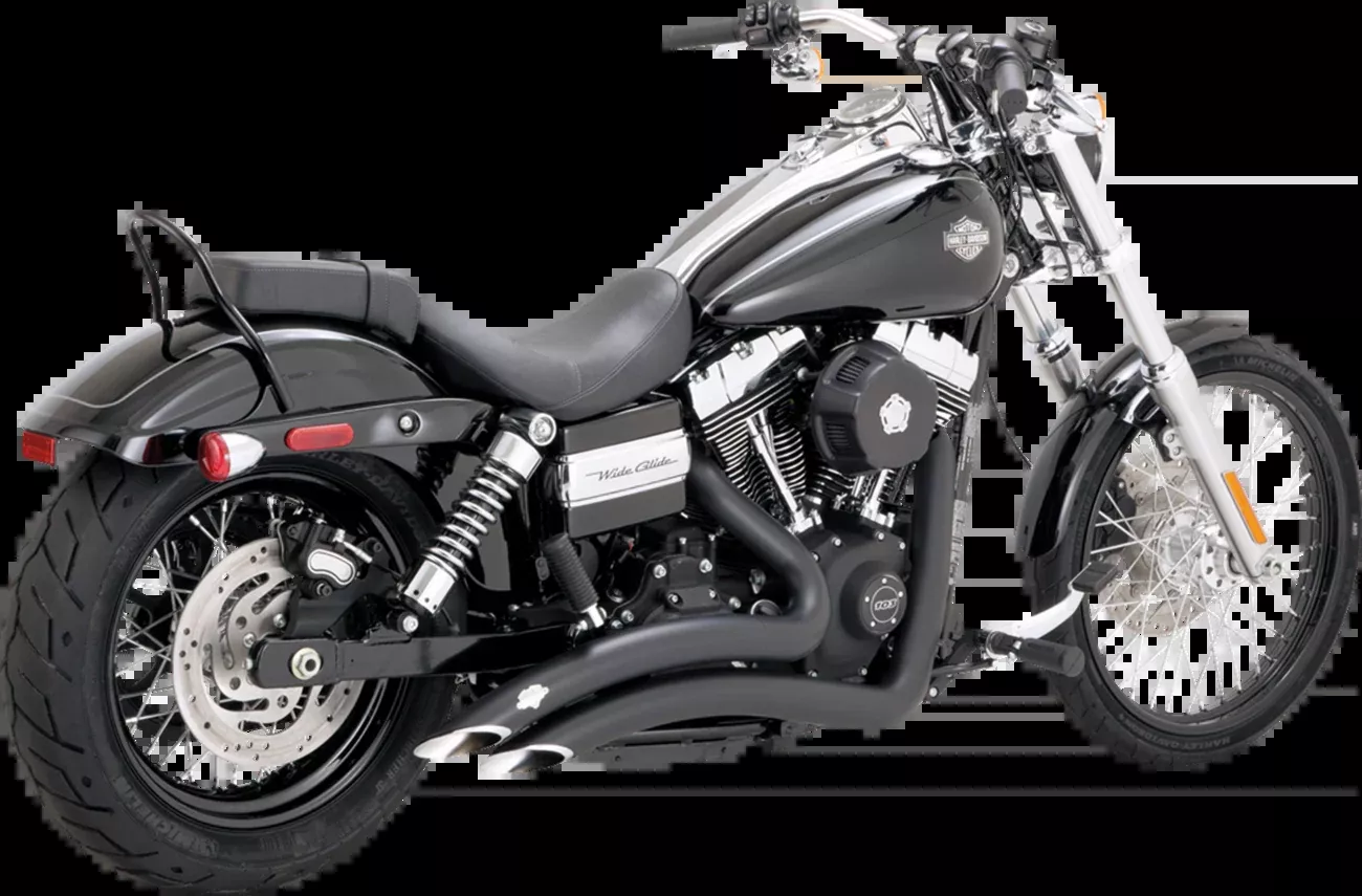 Vance & Hines Big Radius 2-Into-2 Exhaust System — Matte Black, Removable Baffles (46081)