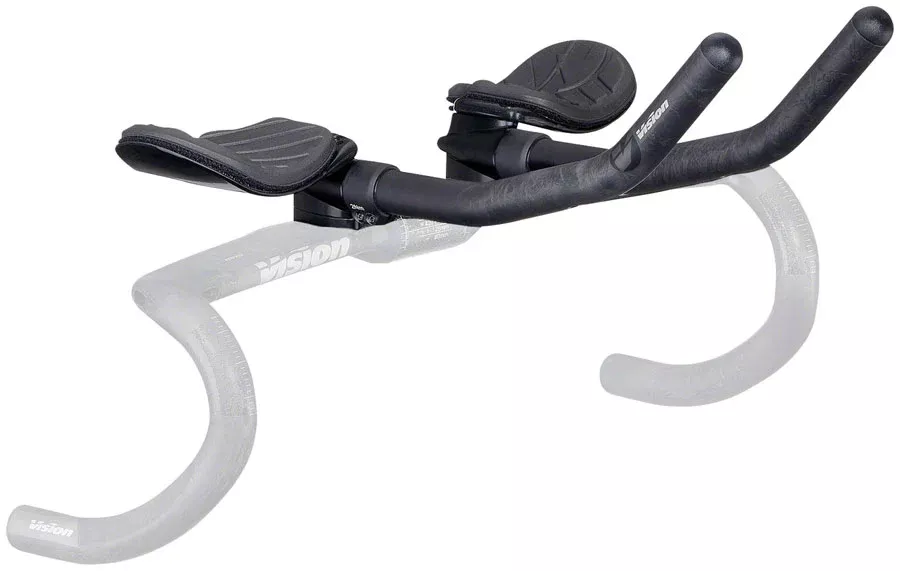 Vision Metron 4D Clip On Aero Bar - 270mm Flat M.A.S. J-Bend Black