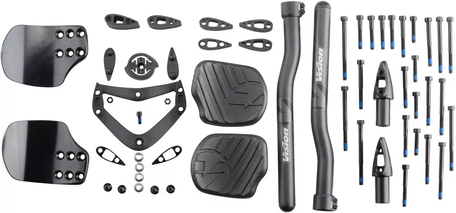Vision Metron 4D Clip On Aero Bar - Flat M.A.S. S-Bend Black