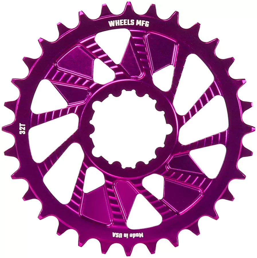 Wheels Manufacturing Direct Mount Chainring - 32t SRAM 3-Bolt Direct Mount 3mm Offset T-Type Chain Compatible Teal