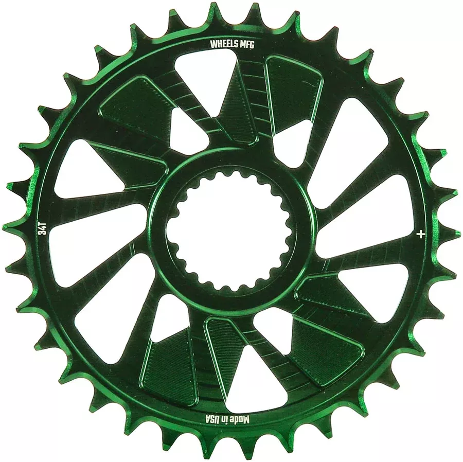 Wheels Manufacturing Direct Mount Chainring - 34t Shimano Direct Mount 1.5mm Outboard Offset HG+ Chain Compatible Red