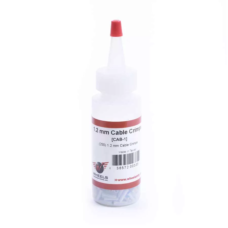 Wheels Mfg Cable Crimps 1.2mm Silver 250/Bottle