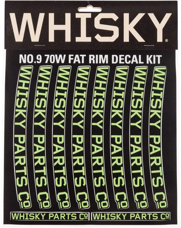 WHISKY 70w Rim Decal Kit for 2 Rims Lime Green