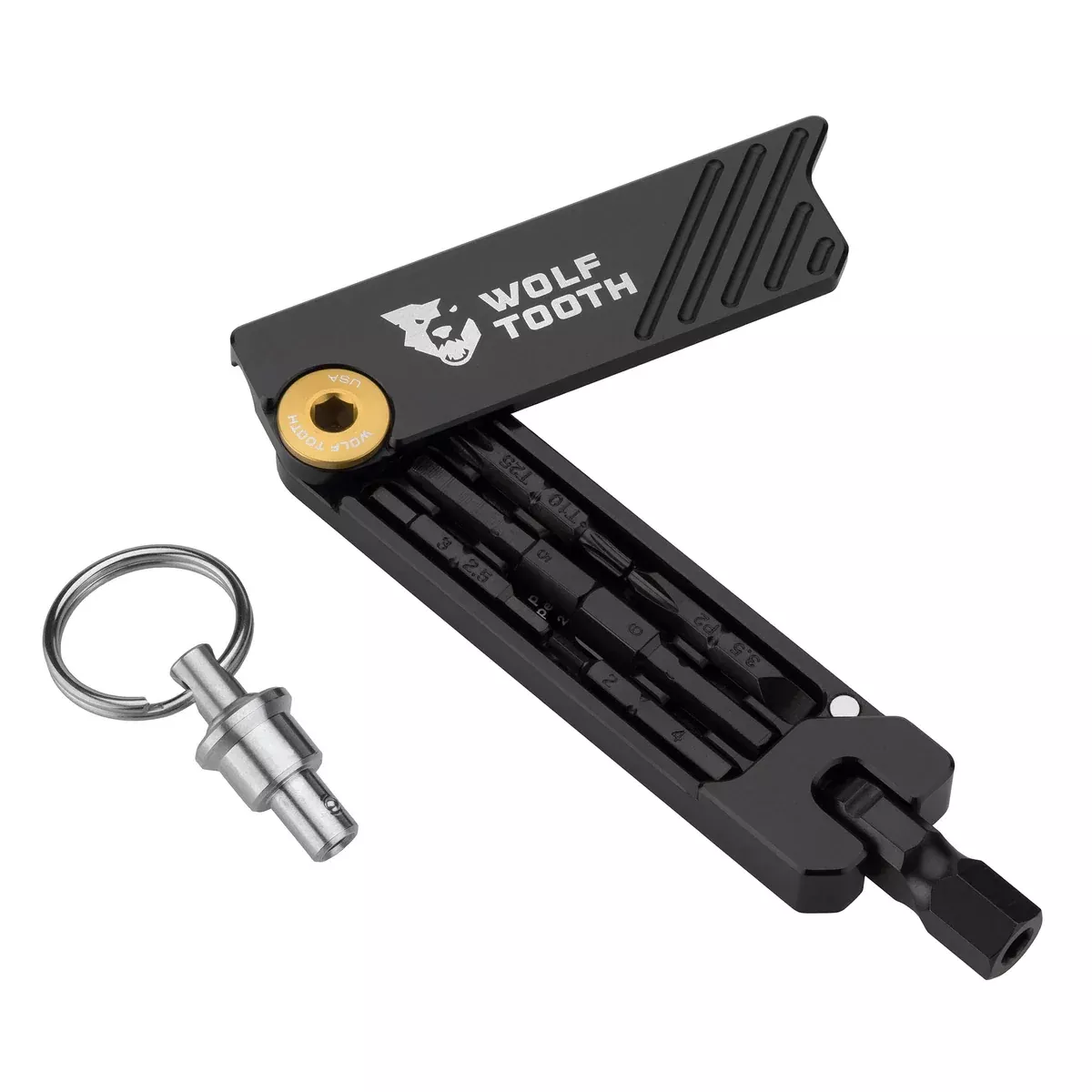 Wolf Tooth 6-Bit Hex Wrench Multi-Tool with Keyring - Gold