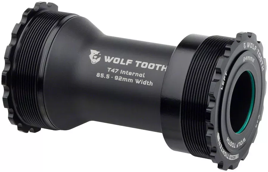 Wolf Tooth Bottom Bracket - T47 Inboard 85.5/92mm For 24mm Spindle Black
