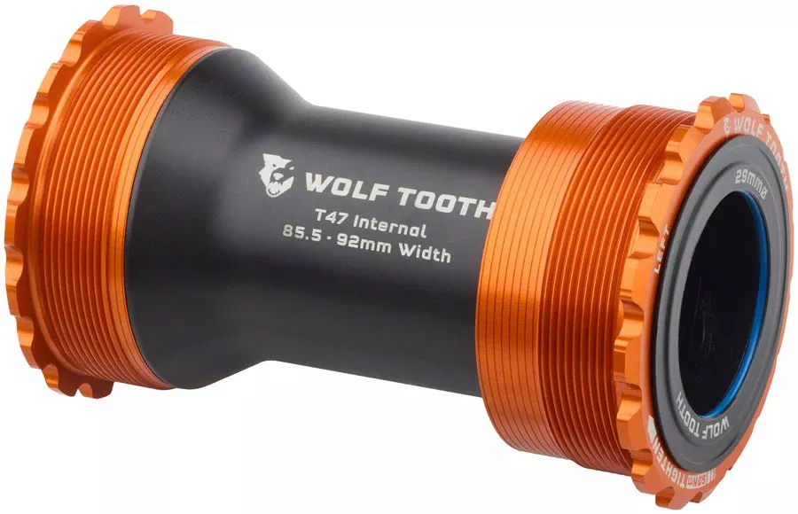 Wolf Tooth Bottom Bracket - T47 Inboard 85.5/92mm For 29mm Spindle Orange
