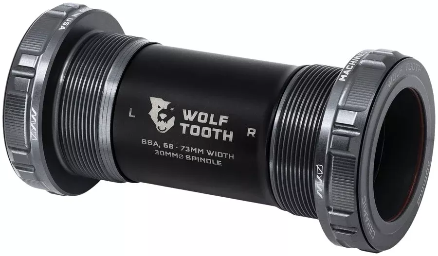 Wolf Tooth MK0 Bottom Bracket - English BSA 68/73mm For 30mm Spindle Shadow Gray