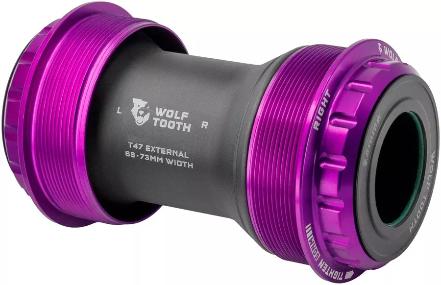 Wolf Tooth T47 External Bottom Bracket - T47 External 68/73mm For 24mm/Shimano Spindle BLK