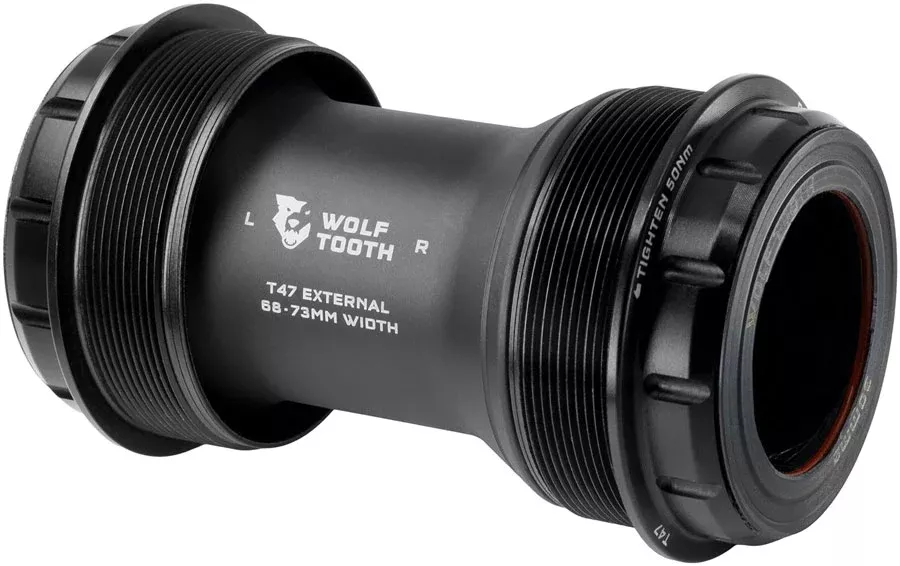 Wolf Tooth T47 External Bottom Bracket - T47 External 68/73mm For 30mm Spindle BLK