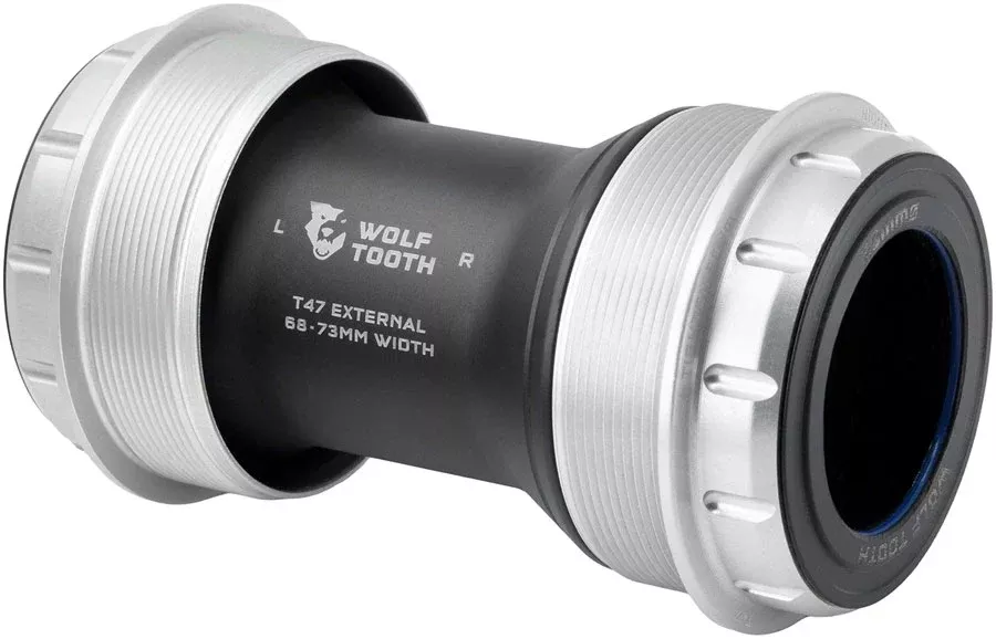 Wolf Tooth T47 External Bottom Bracket - T47 External 68/73mm For SRAM DUB Spindle Raw Silver