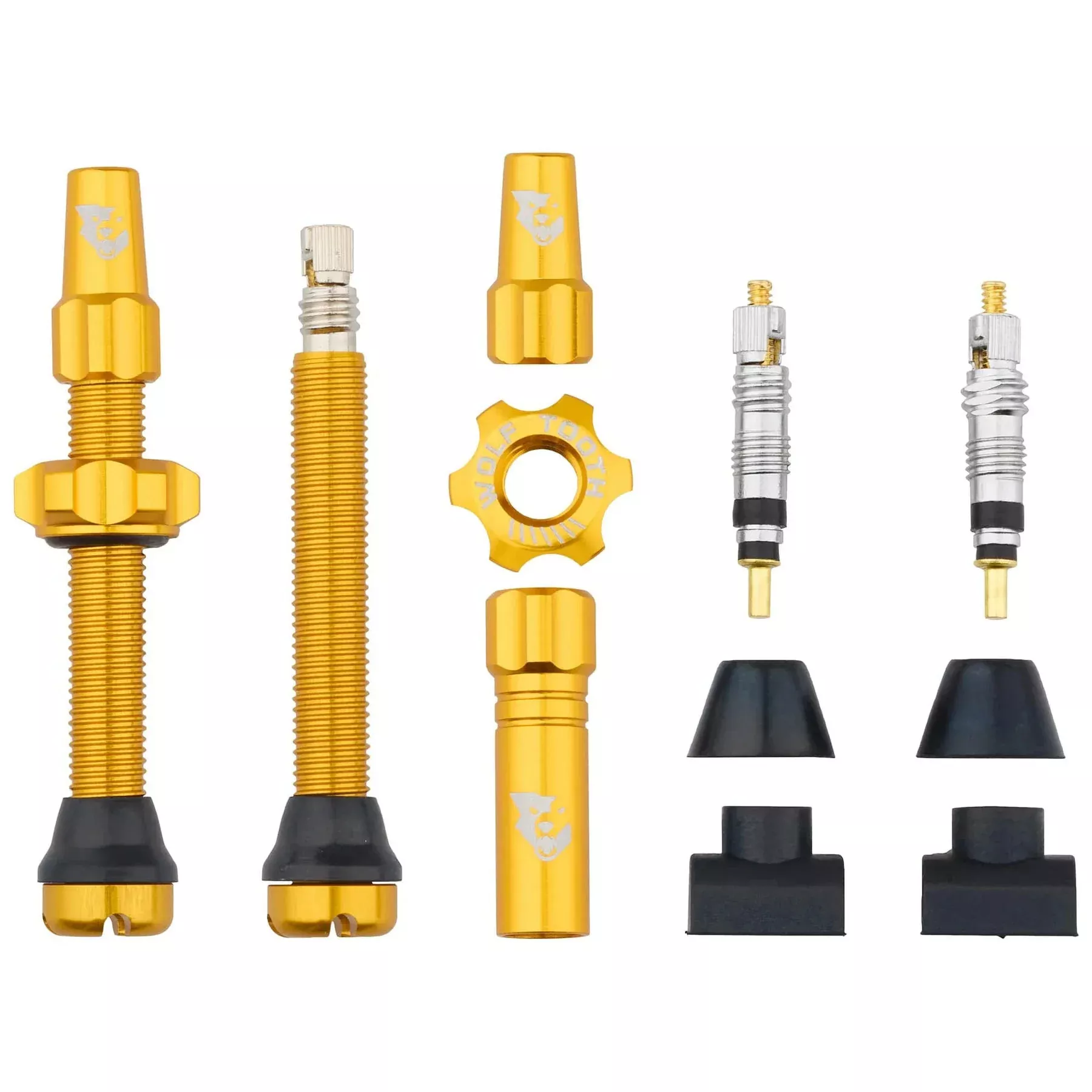 Wolf Tooth Tubeless Valve Stem Kit - 44 mm Gold