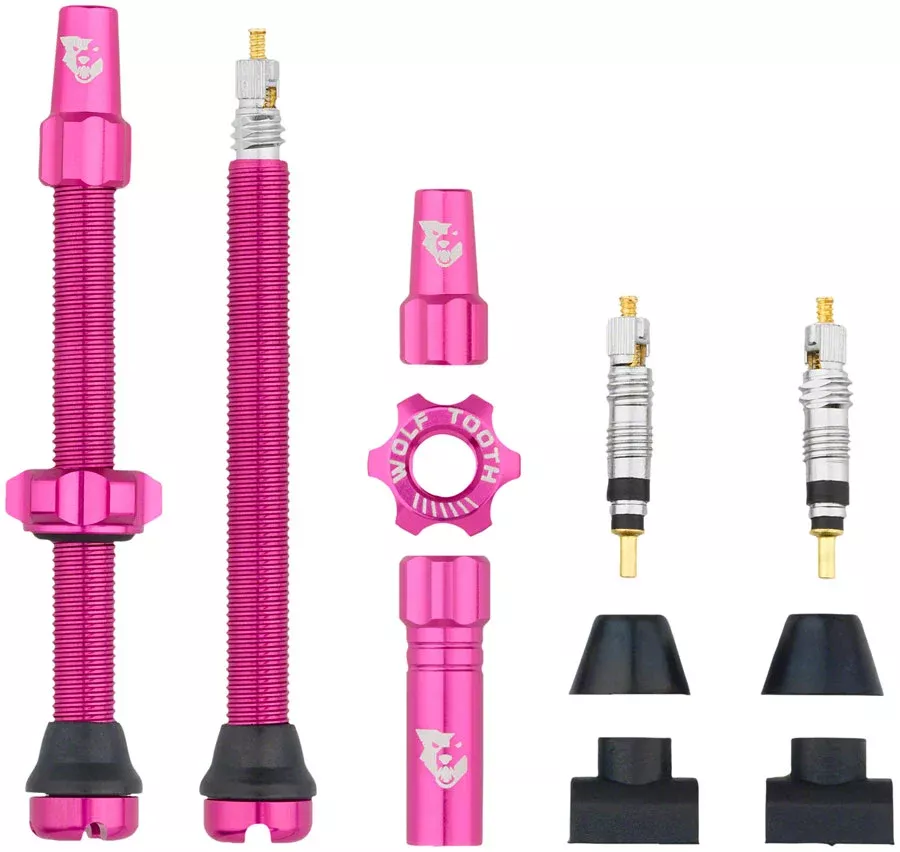 Wolf Tooth Tubeless Valve Stem Kit - 60 mm Pink